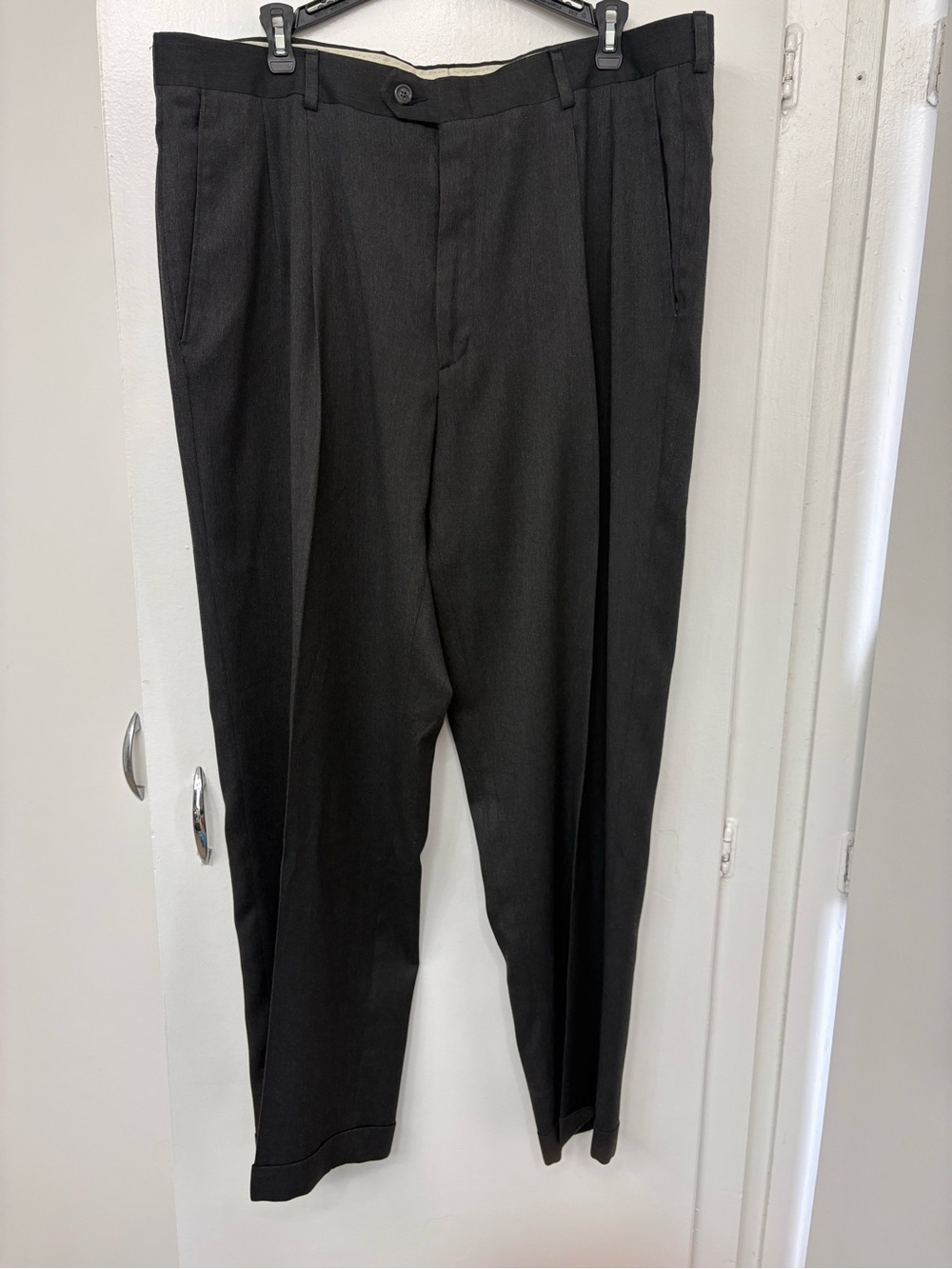 Men's Black Dress Pants - Classic Pleated Trousers